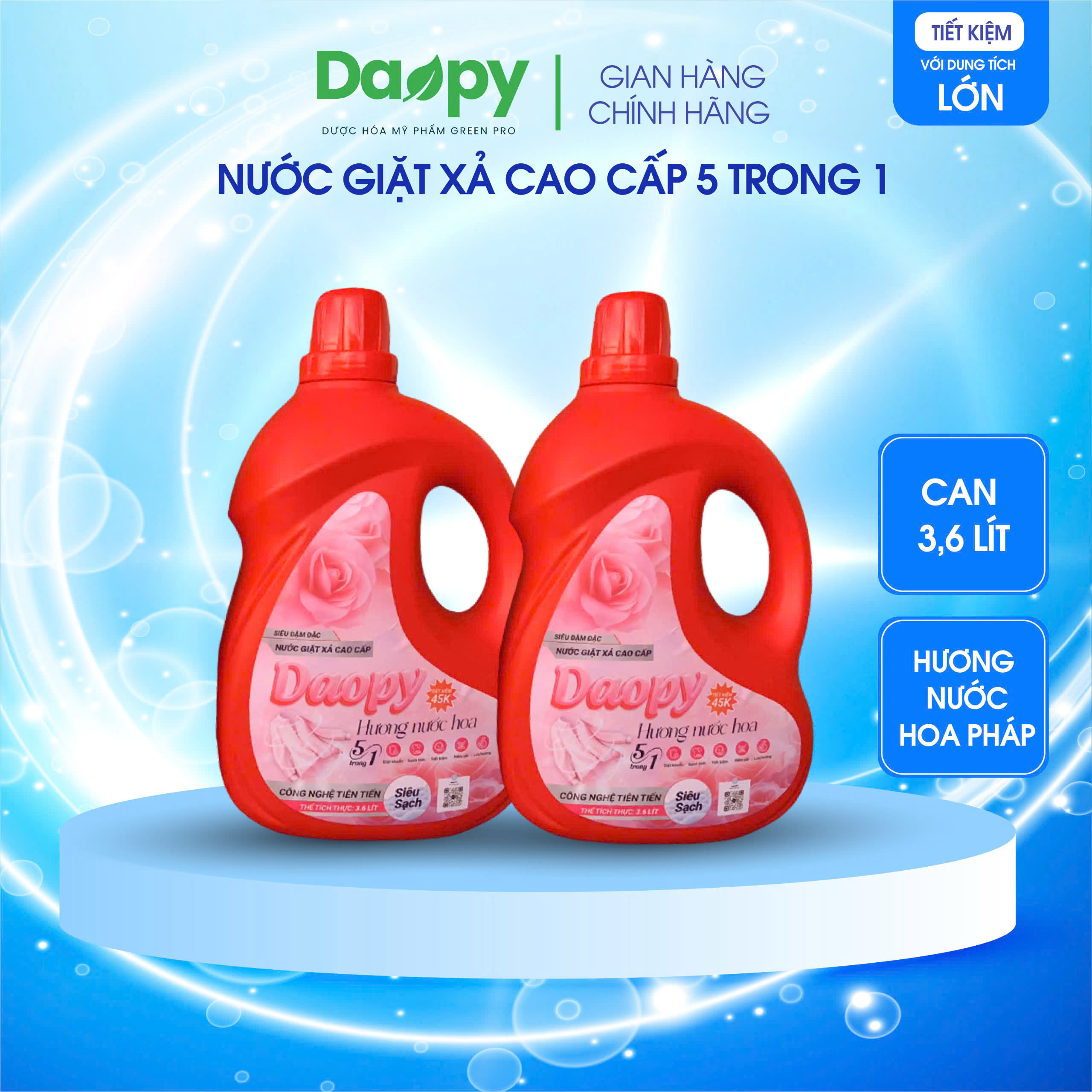 Nước giặt xả cao cấp 5 trong 1 DAOPY 3.6L
